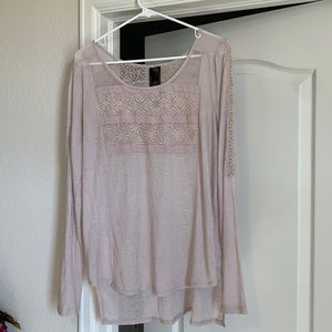Free People romantic lilac long sleeve blouse